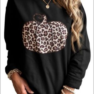 NWT Boutique Autumn Leopard Pumpkin Sweatshirt
